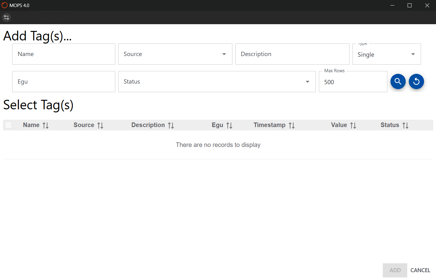 MOPS 4.0 Excel Add-In Desktop User Interface
