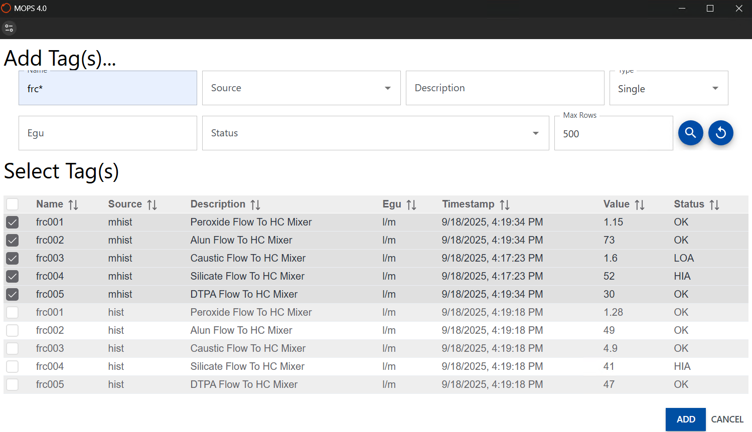 MOPS 4.0 Excel Add-In Desktop User Interface