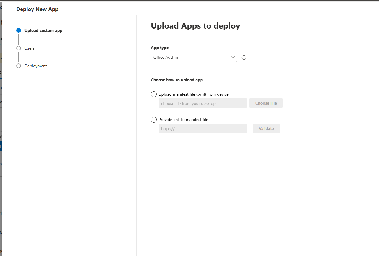 Upload manifest options